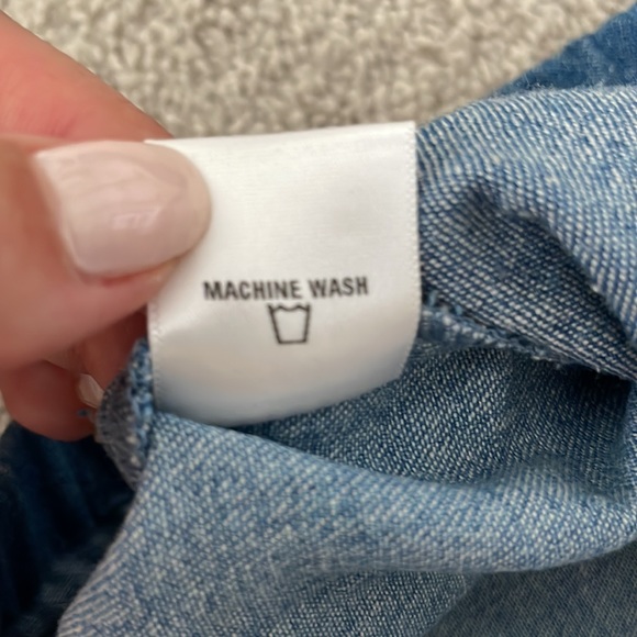 Recollection recycled denim button down with cold shoulder - Picture 6 of 6